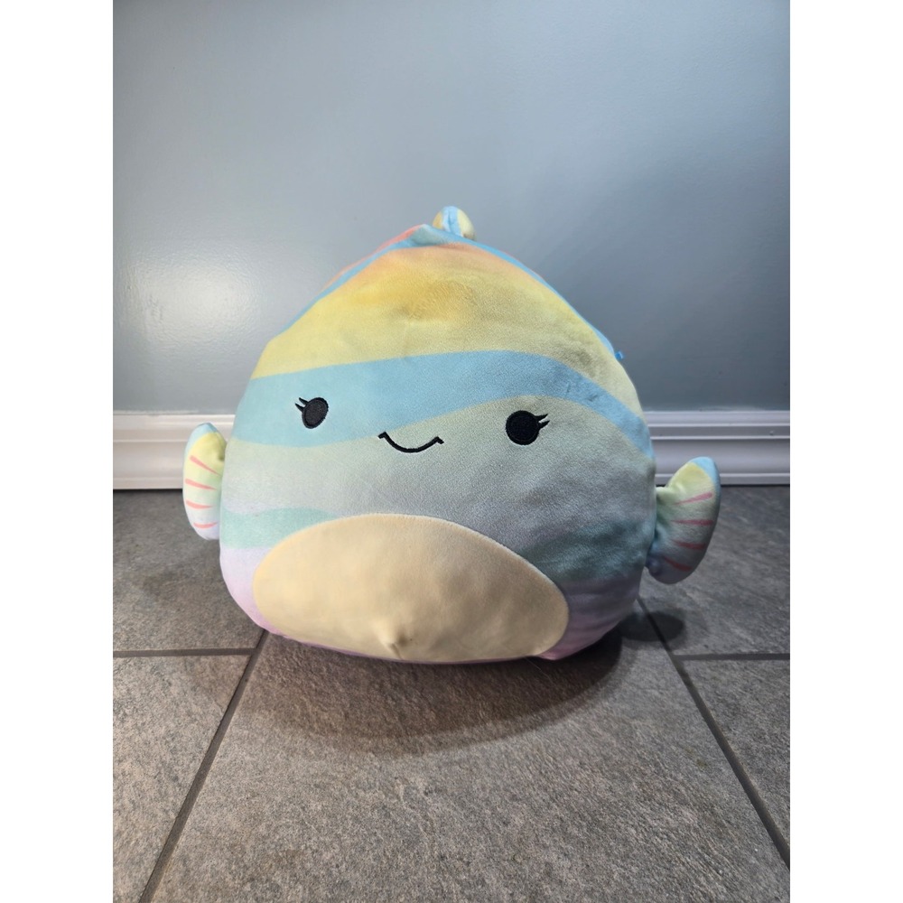 Squishmallows Rainbow Narwhal Plush 12" Kellytoy Pastel Stuffed Animal